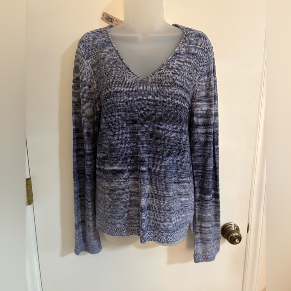NIC+ZOE Elegant Blue and Gray Sweater